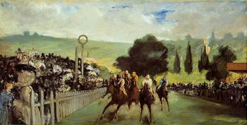 愛德華 馬奈 Racetrack near Paris